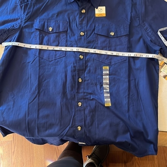 NWT-Eddie Bauer-2XL-Blue-short sleeve, stain resistant, button-down shirt - Picture 10 of 11